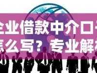 企业借款中介口子怎么写？专业解析与实战技巧