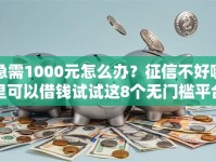 急需1000元怎么办？征信不好哪里可以借钱试试这8个无门槛平台
