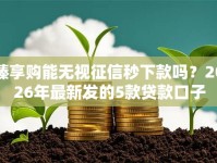 臻享购能无视征信秒下款吗？2026年最新发的5款贷款口子