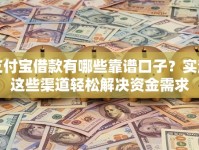 支付宝借款有哪些靠谱口子？实测这些渠道轻松解决资金需求