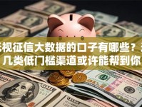 无视征信大数据的口子有哪些？这几类低门槛渠道或许能帮到你