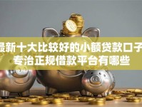 最新十大比较好的小额贷款口子，专治正规借款平台有哪些