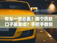 有车一族必看！哪个贷款口子最靠谱？手把手教你选对方案