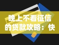 晚上不看征信的贷款攻略：快速下款技巧大揭秘！