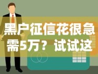 黑户征信花很急需5万？试试这几个筹钱新思路