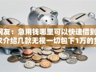 网友：急用钱哪里可以快速借到？求介绍几款无视一切包下1万的贷款