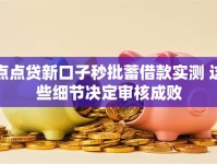 点点贷新口子秒批蓄借款实测 这些细节决定审核成败