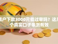 黑户下款3000元能过审吗？这几个真实口子亲测有效
