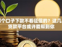 哪个口子下款不看征信的？这几类贷款平台或许能帮到你