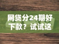网贷分24期好下款？试试这3个真实有效的申请诀窍