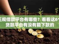 正规借款平台有哪些？看看这6个贷款平台有没有能下款的