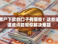 黑户下款的口子有哪些？这些渠道或许能帮你解决难题