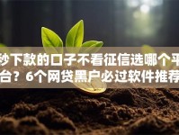 秒下款的口子不看征信选哪个平台？6个网贷黑户必过软件推荐