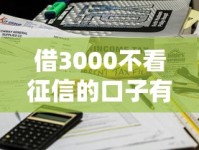 借3000不看征信的口子有哪些？这几种低门槛渠道快速到账