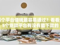 哪个平台借钱最容易通过？看看这5个贷款平台有没有能下款的