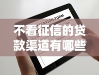 不看征信的贷款渠道有哪些？申请流程与风险全解析