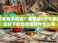 多多有米借钱？看看这5个不看征信好下款的借钱软件怎么样
