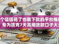 7个征信花了也能下款的平台推荐，专为攻克7天高炮贷款口子大全难题