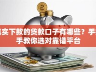 真实下款的贷款口子有哪些？手把手教你选对靠谱平台