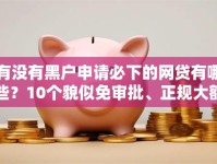 有没有黑户申请必下的网贷有哪些？10个貌似免审批、正规大额贷款平台合集