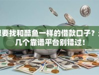想要找和酷鱼一样的借款口子？这几个靠谱平台别错过！