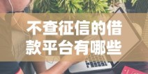 不查征信的借款平台有哪些？这几类渠道或许能帮你解决资金难题