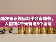 最新发布正规借款平台有哪些，私人借钱4千元有这5个渠道