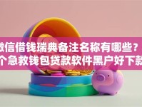 微信借钱瑞典备注名称有哪些？7个急救钱包贷款软件黑户好下款推荐给你