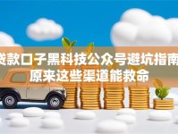 贷款口子黑科技公众号避坑指南：原来这些渠道能救命