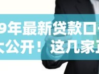 19年最新贷款口子大公开！这几家正规平台低门槛亲测有效