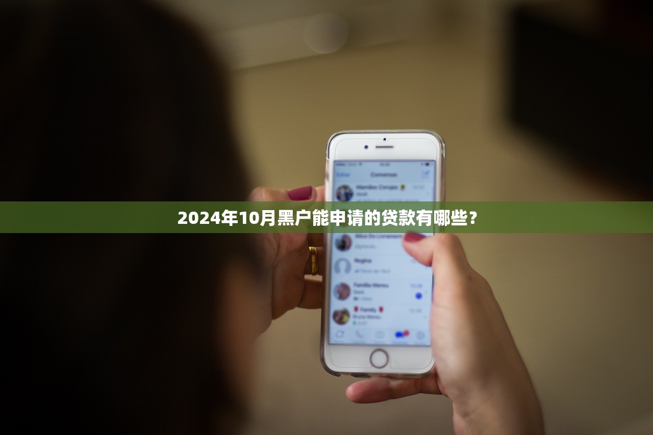 2024年10月黑户能申请的贷款有哪些？