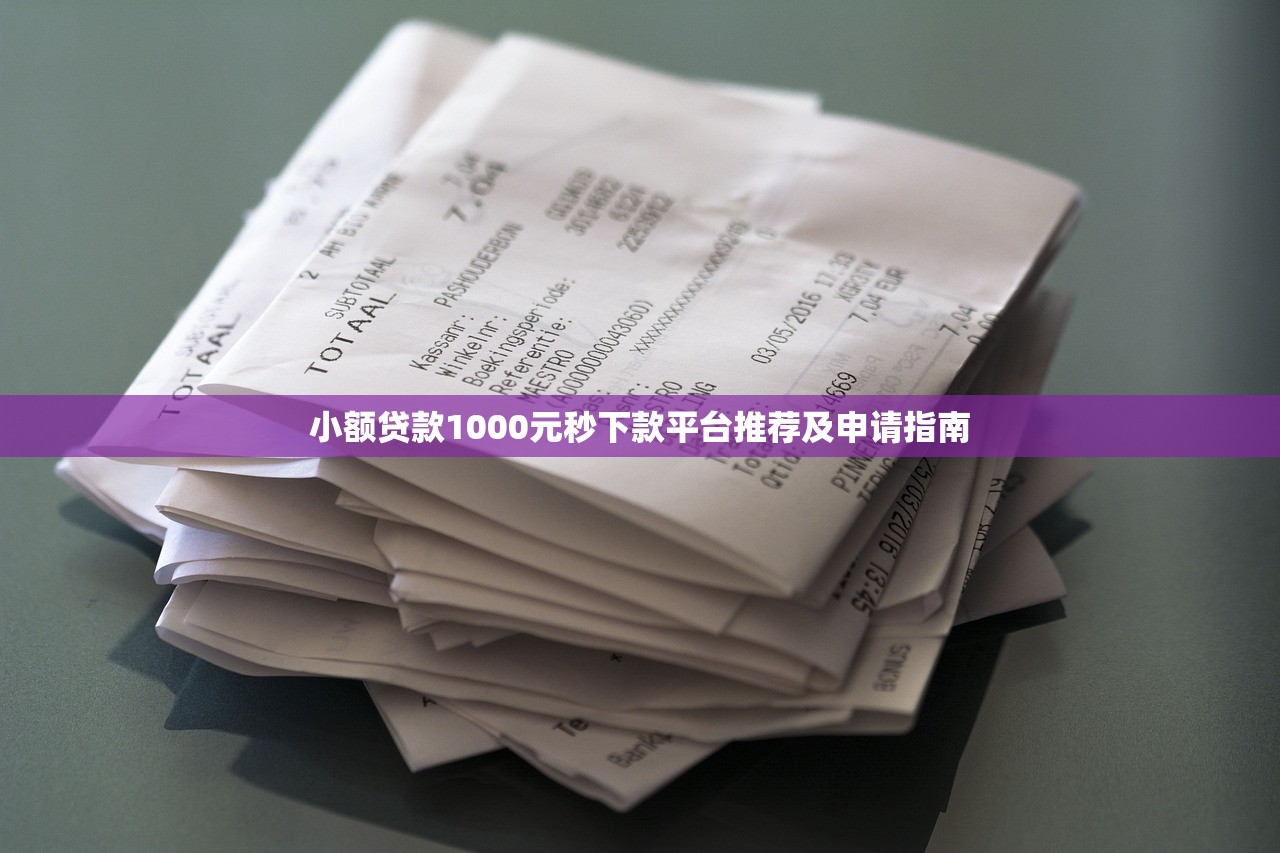 小额贷款1000元秒下款平台推荐及申请指南