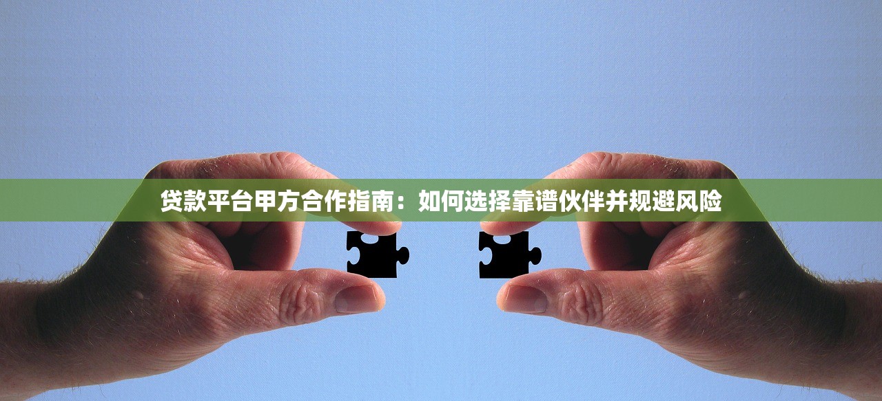 贷款平台甲方合作指南：如何选择靠谱伙伴并规避风险