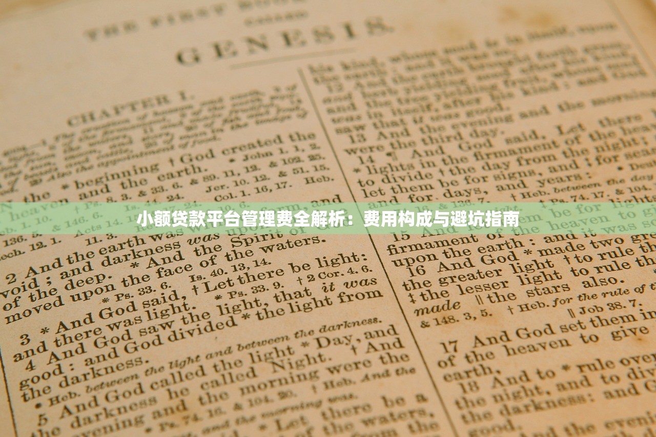 小额贷款平台管理费全解析：费用构成与避坑指南