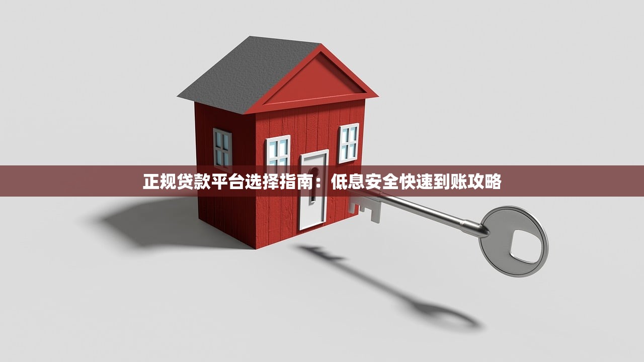 正规贷款平台选择指南：低息安全快速到账攻略