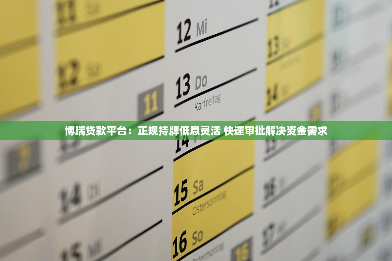 博瑞贷款平台：正规持牌低息灵活 快速审批解决资金需求