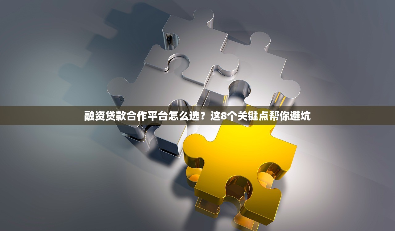 融资贷款合作平台怎么选？这8个关键点帮你避坑
