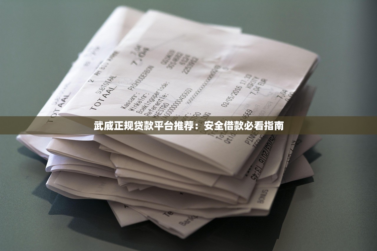 武威正规贷款平台推荐：安全借款必看指南
