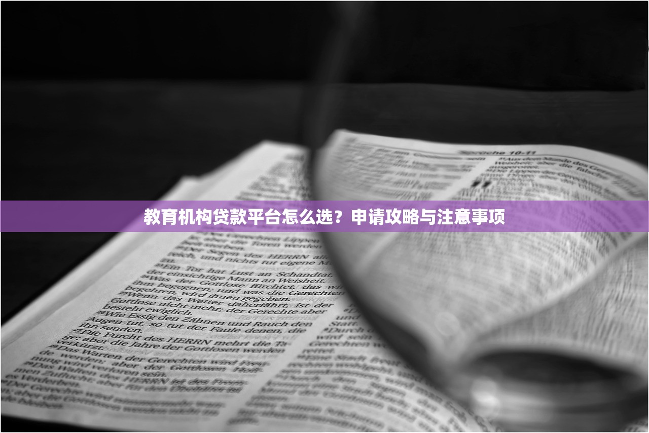教育机构贷款平台怎么选？申请攻略与注意事项