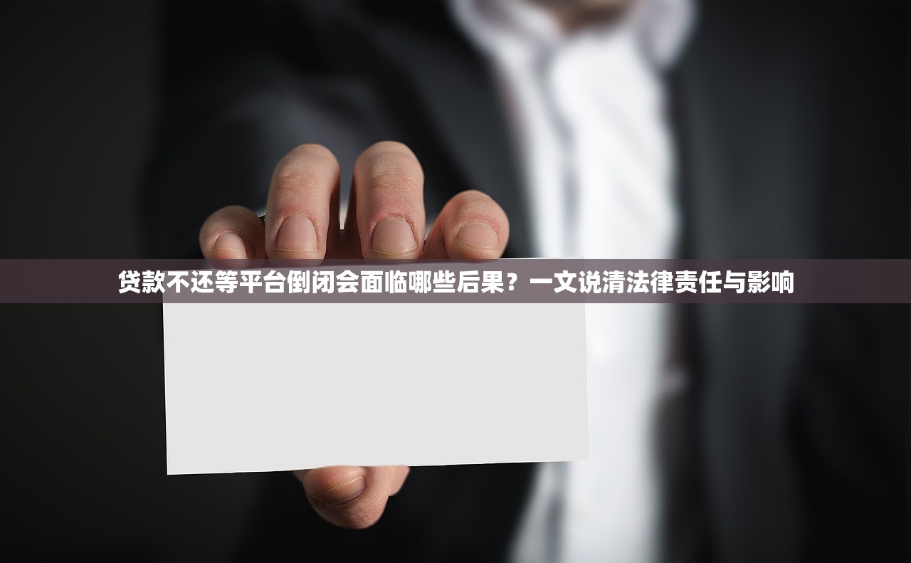 贷款不还等平台倒闭会面临哪些后果?一文说清法律责任与影响 贷款不还等平台倒闭会面临哪些后果?一文说清法律责任与影响