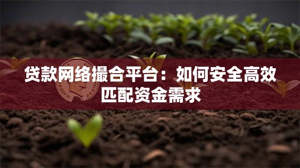 贷款网络撮合平台:如何安全高效匹配资金需求 贷款网络撮合平台:如何安全高效匹配资金需求