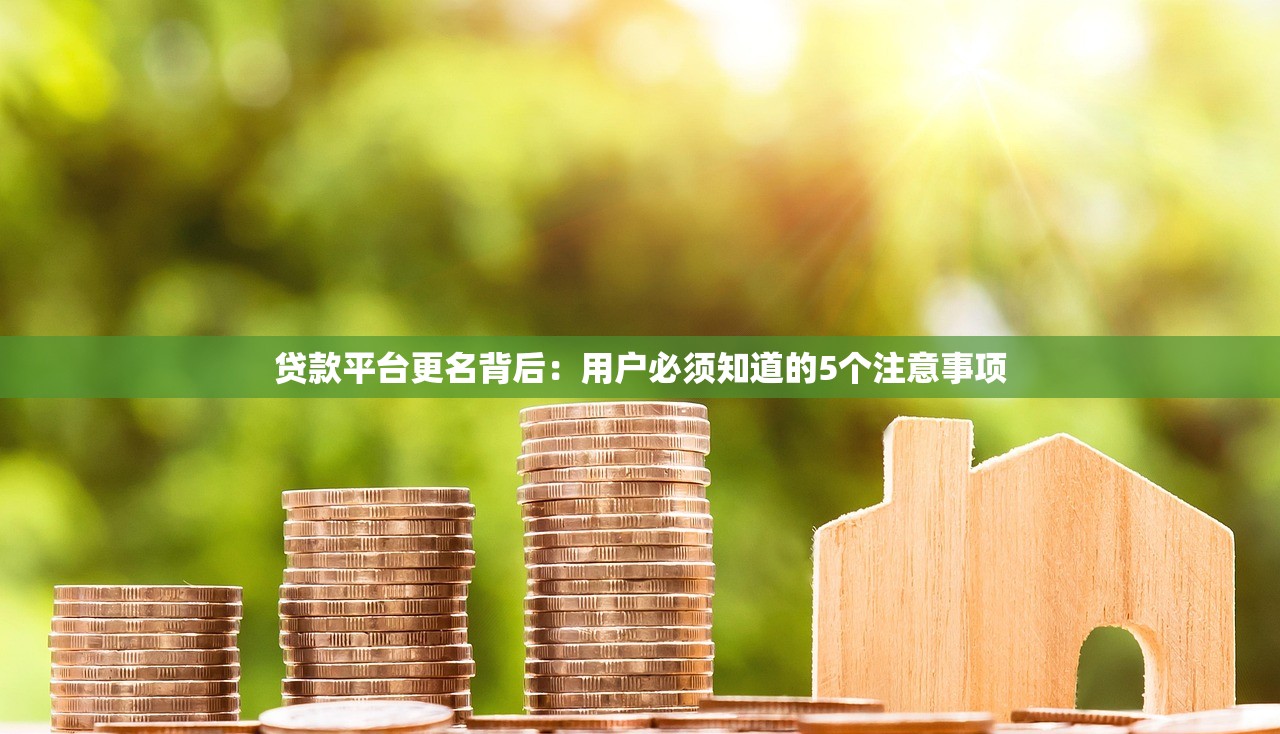 贷款平台更名背后：用户必须知道的5个注意事项