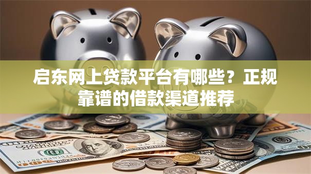 启东网上贷款平台有哪些？正规靠谱的借款渠道推荐