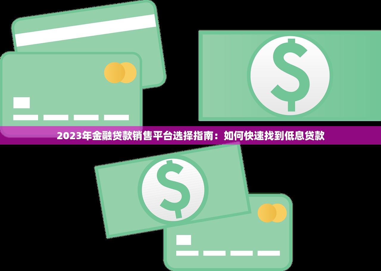 2023年金融贷款销售平台选择指南：如何快速找到低息贷款
