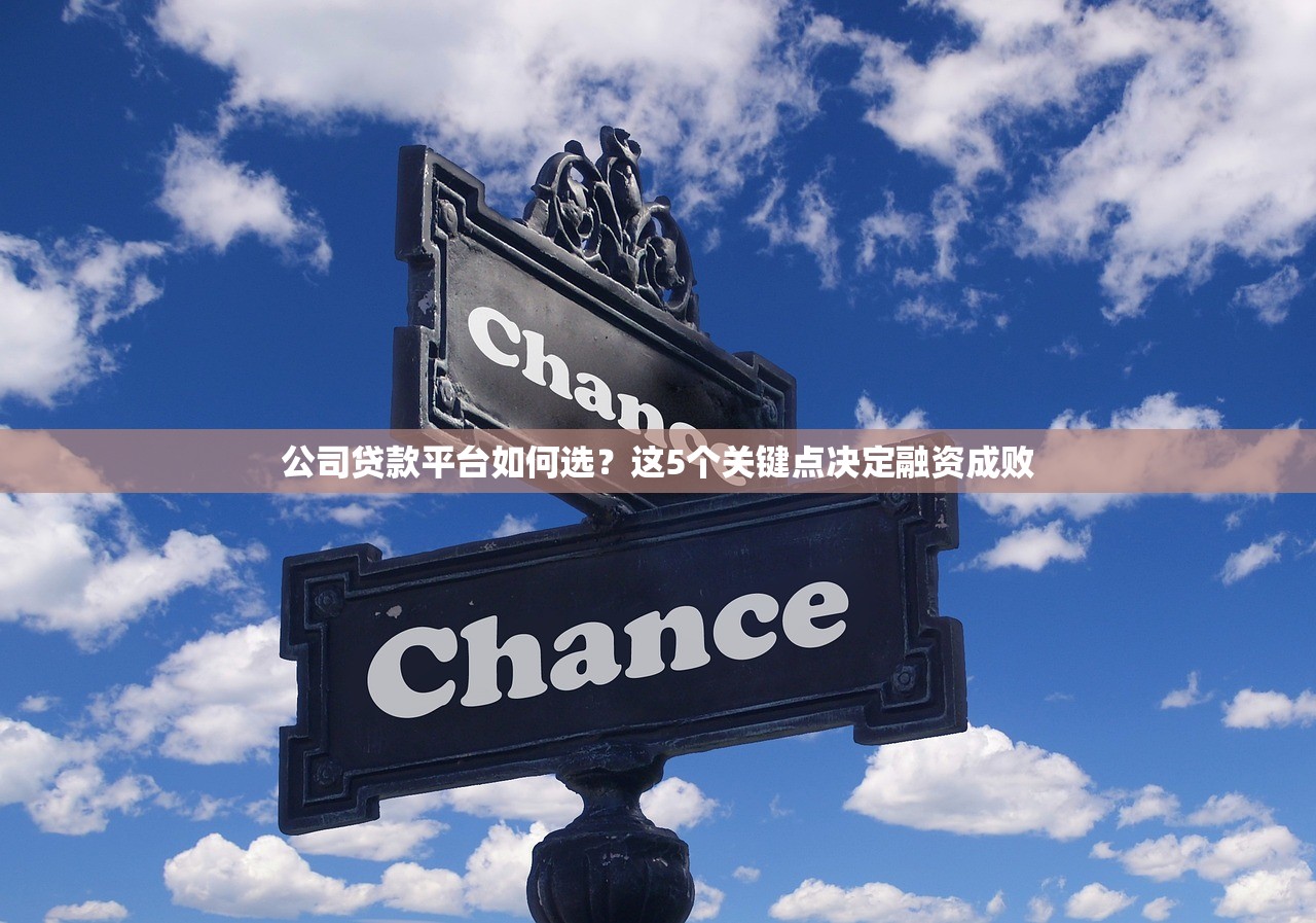 公司贷款平台如何选？这5个关键点决定融资成败