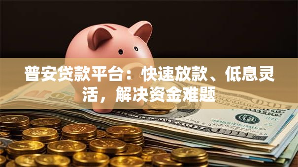 普安贷款平台：快速放款、低息灵活，解决资金难题