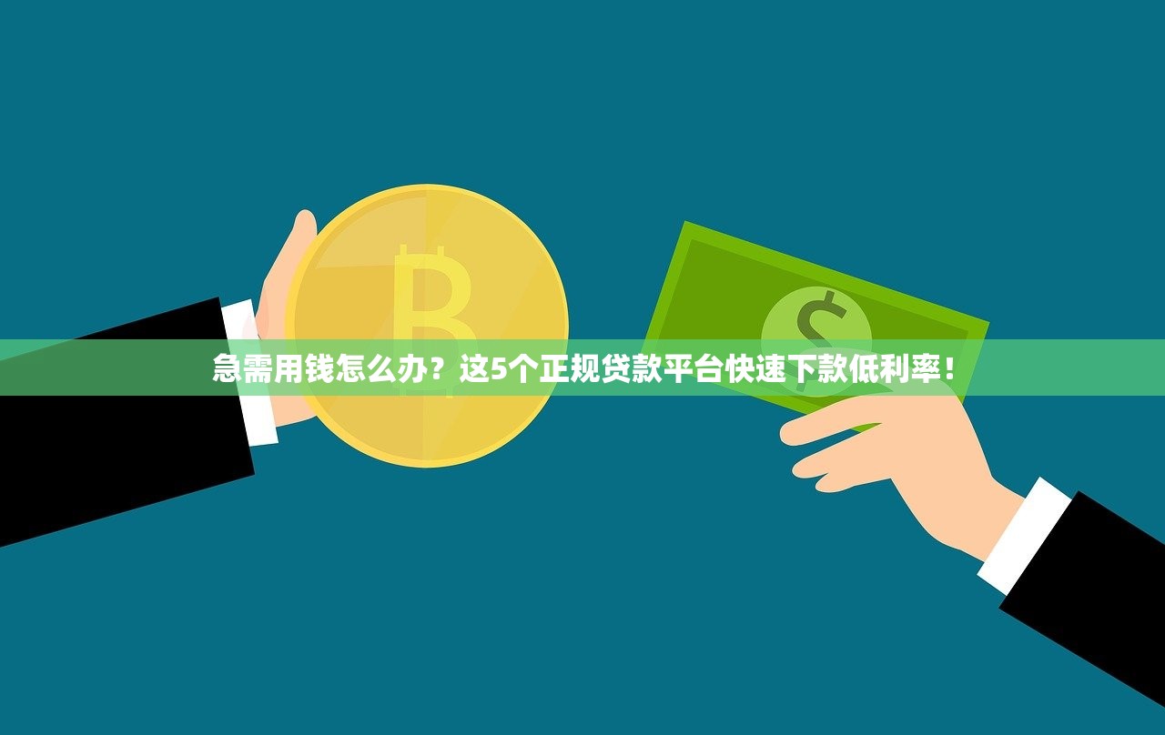 急需用钱怎么办？这5个正规贷款平台快速下款低利率！