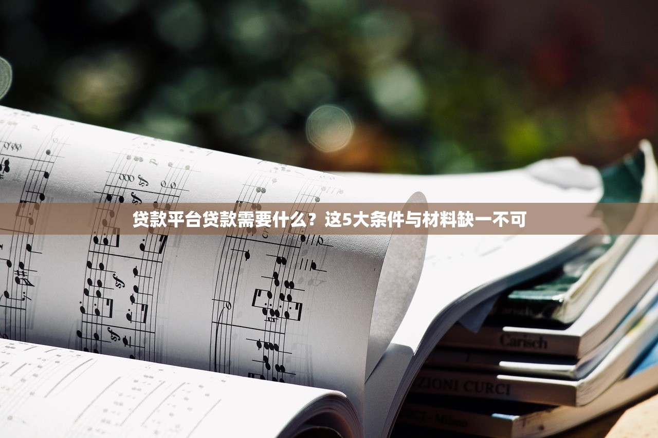 贷款平台贷款需要什么？这5大条件与材料缺一不可