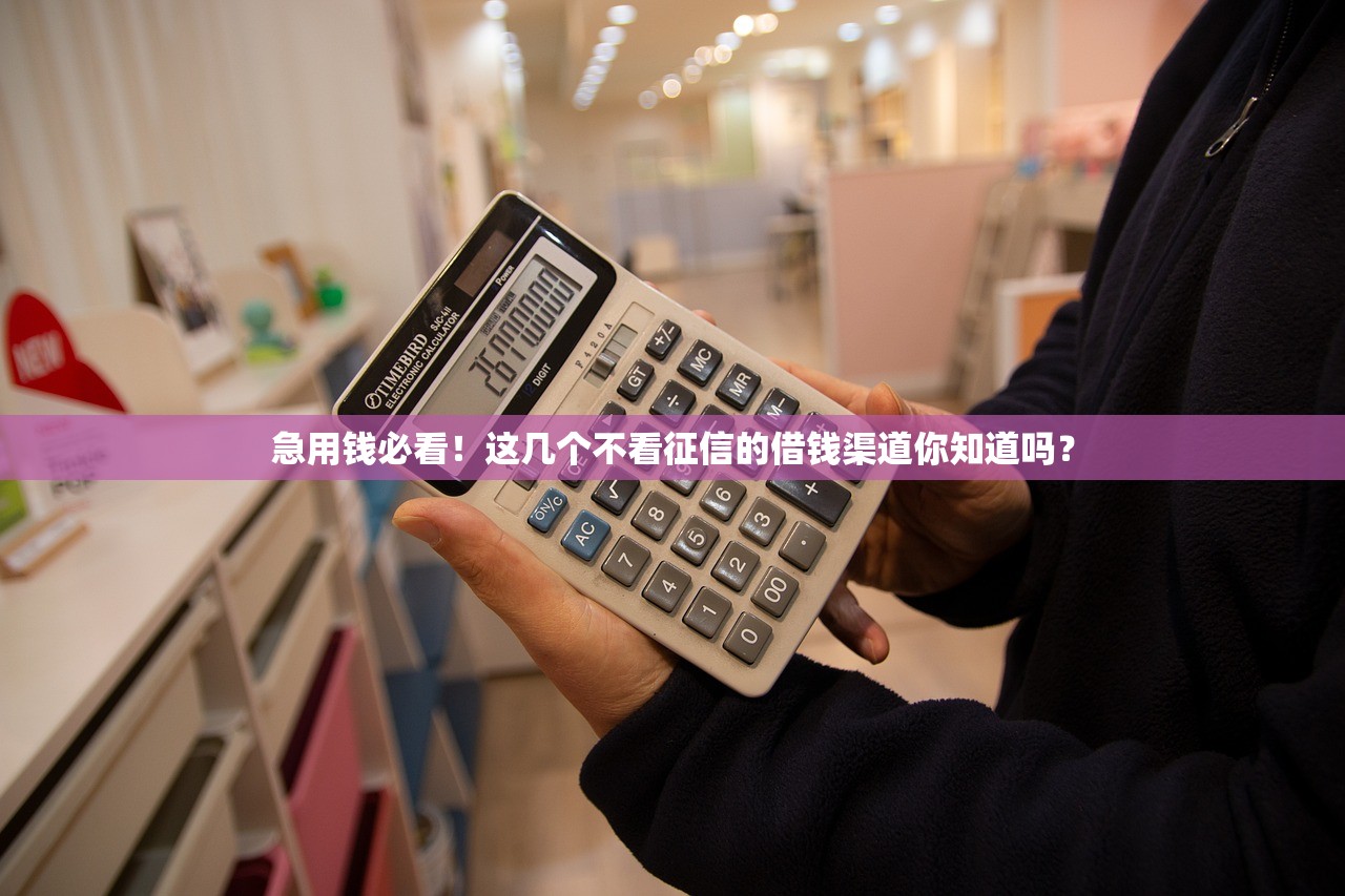 急用钱必看！这几个不看征信的借钱渠道你知道吗？