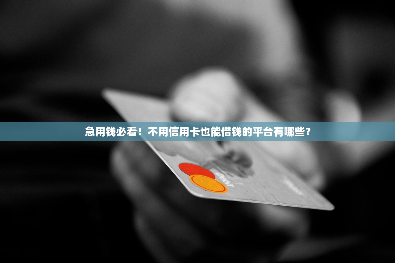急用钱必看！不用信用卡也能借钱的平台有哪些？